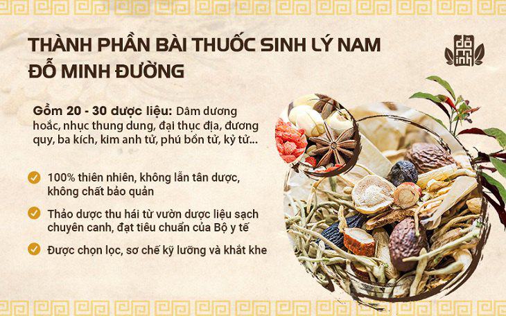 Thành phần bài thuốc chữa sinh lý Đỗ Minh Đường