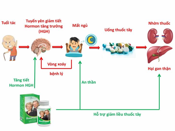 Bonihappy có công dụng hỗ trợ điều trị mất ngủ