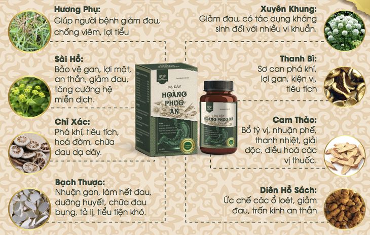 Trong thuốc dạ dày Hoàng Phục An có gì?