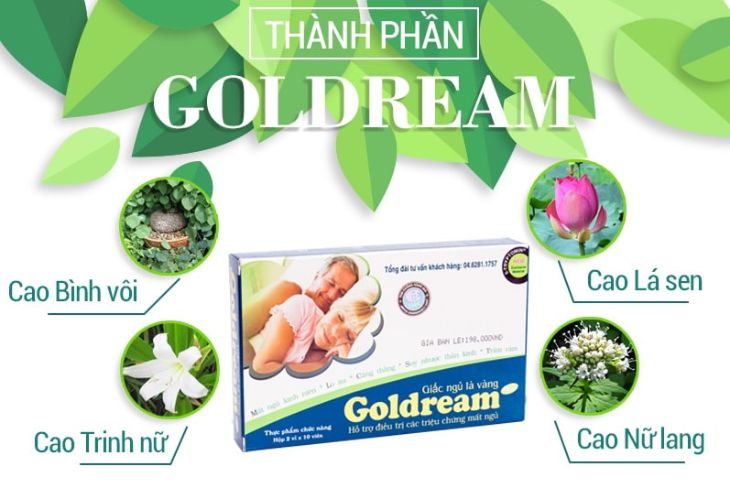 Thuốc trị mất ngủ Goldream có nhiều thành phần từ thiên nhiên