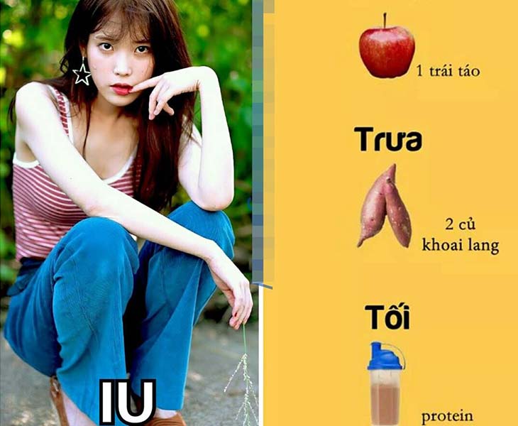 Thực đơn giảm cân của sao Hàn IU thường sử dụng khoai lang và trái cây