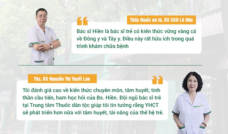 Đánh giá của các bác sĩ đầu ngành về bác sĩ Hiền