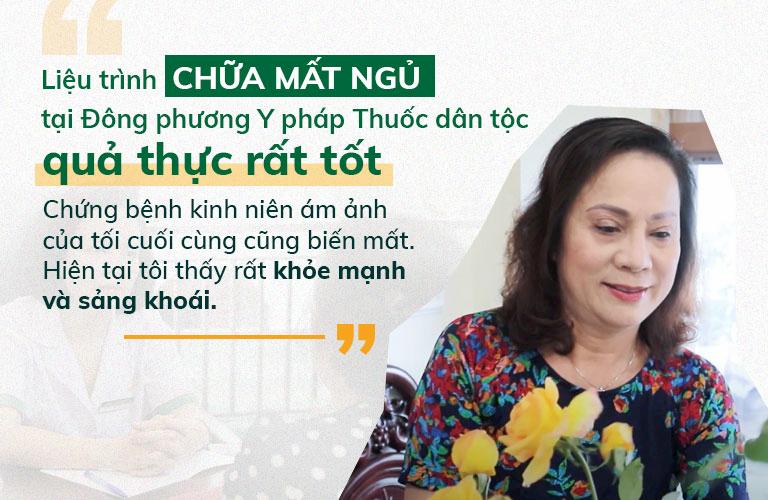 Nghệ sĩ Hương Dung điều trị dứt điểm mất ngủ nhờ Đông phương Thần hiệu