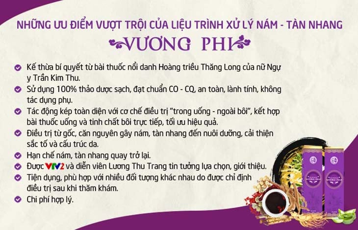 Liệu trình xử lý nám tàn nhang Vương Phi được đánh giá cao với nhiều ưu điểm nổi bật