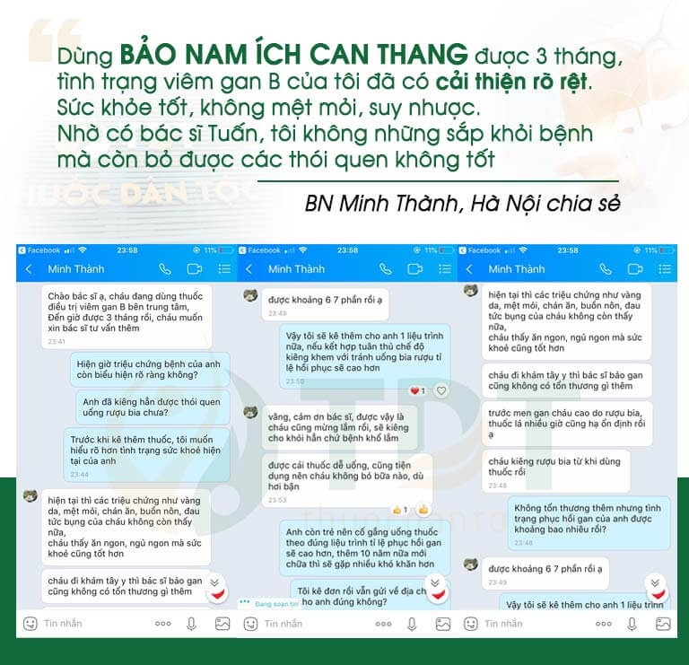 Bệnh nhân gửi tin nhắn về Trung tâm