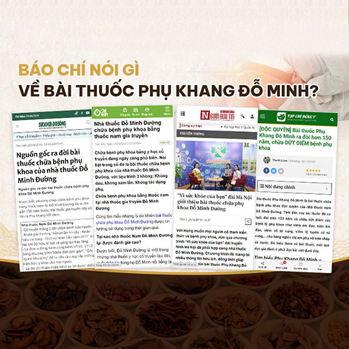 Báo chí đưa tin về bài thuốc Phụ Khang Đỗ Minh