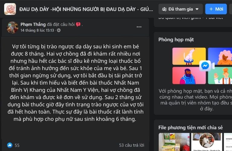 Review khách hàng sau khi dùng Nhất Nam Bình Vị Khang 