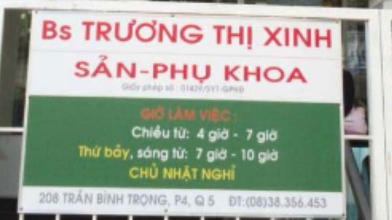 Phòng Khám Sản Phụ Khoa – Bác Sĩ Trương Thị Xinh