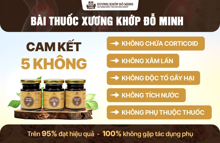 Thành phần bài thuốc Xương khớp Đỗ Minh cam kết 5 không