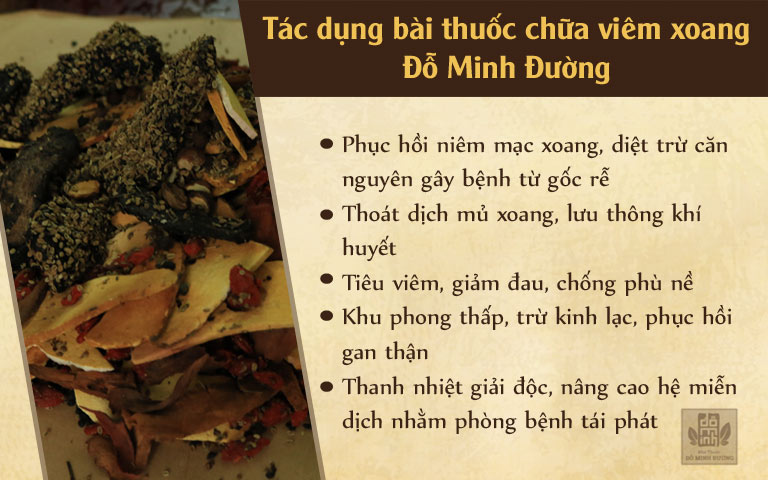 Tác dụng bài thuốc chữa viêm xoang, viêm mũi dị ứng Đỗ Minh Đường Tác dụng bài thuốc chữa viêm xoang, viêm mũi dị ứng Đỗ Minh Đường