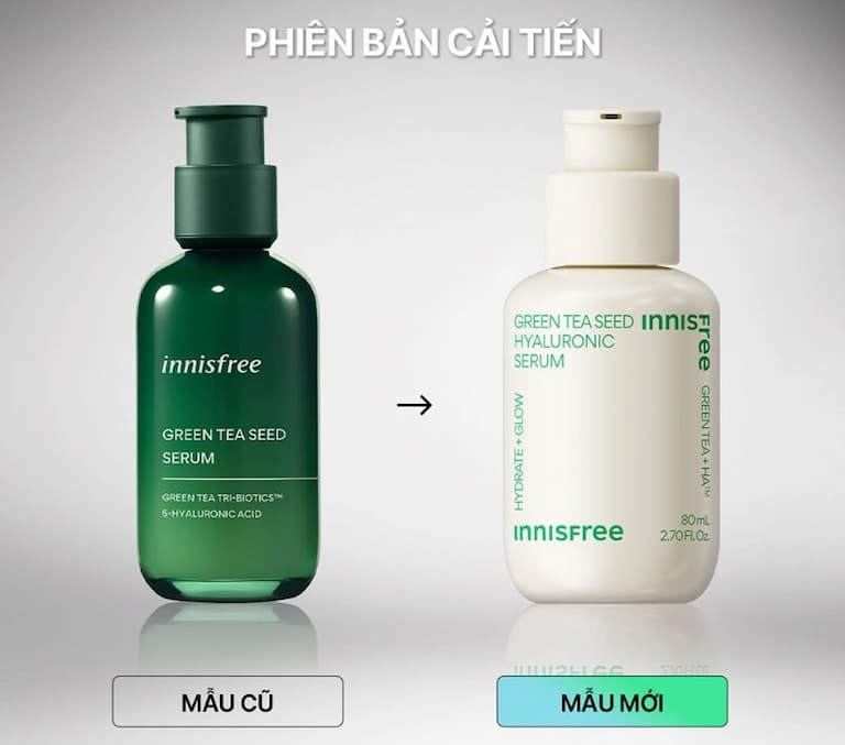 Tinh chất dưỡng ẩm INNISFREE Green Tea Seed Hyaluronic Serum giúp duy trì làn da căng mướt 