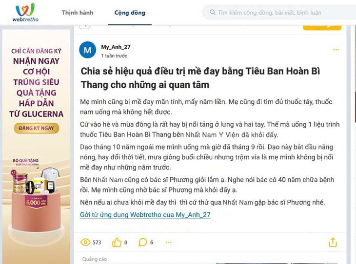 Mỹ Anh review về hiệu quả điều trị mề đay của mẹ tại Nhất Nam Y Viện