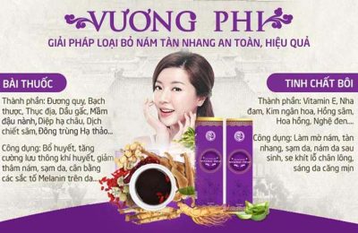 Bài thuốc uống và tinh chất bôi Vương Phi