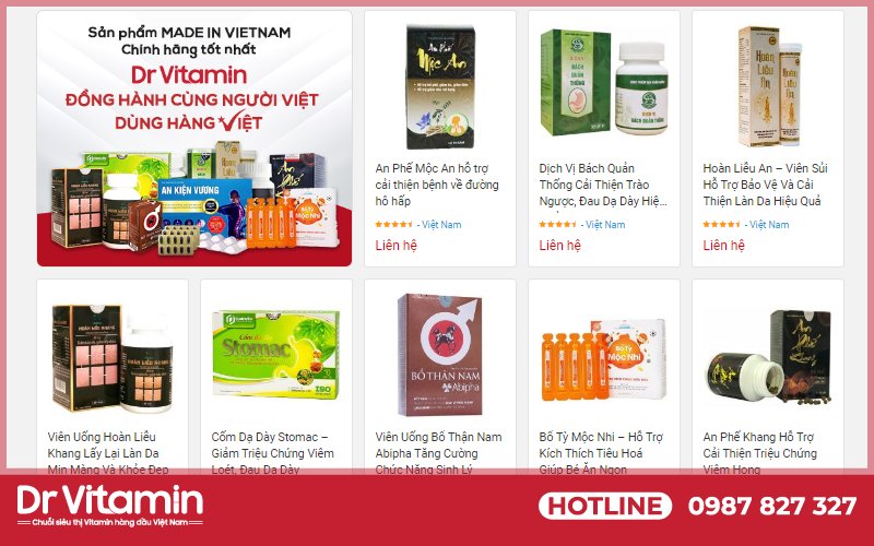 Danh mục sản phẩm đa dạng của DrVitamin