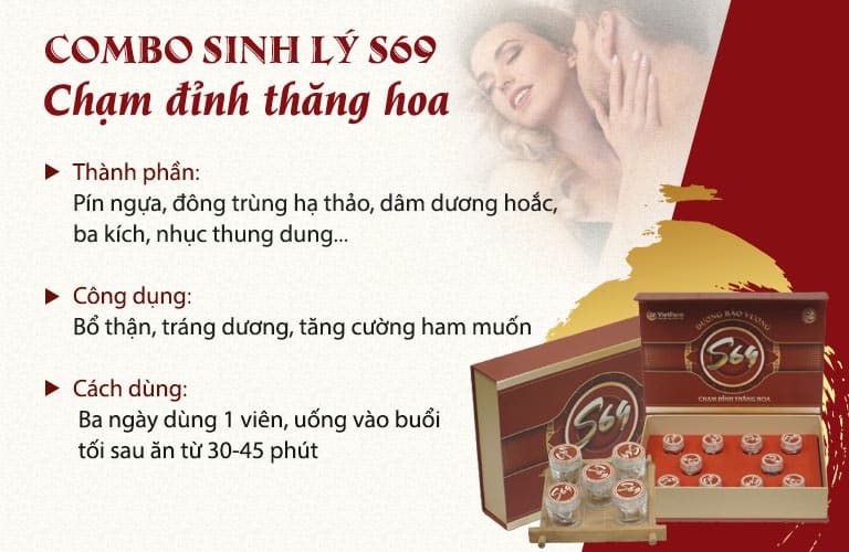 Bảng thành phần "10 vị bổ 10" của combo sinh lý S69