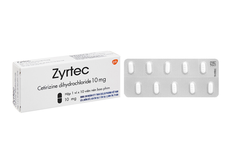 Thuốc Zyrtec kháng histamin, giảm triệu chứng viêm họng do dị ứng