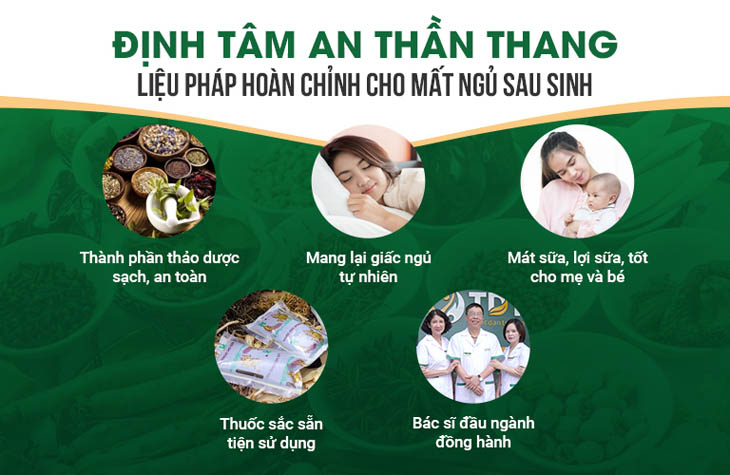 Bài thuốc Định tâm An thần thang phù hợp với mất ngủ sau sinh