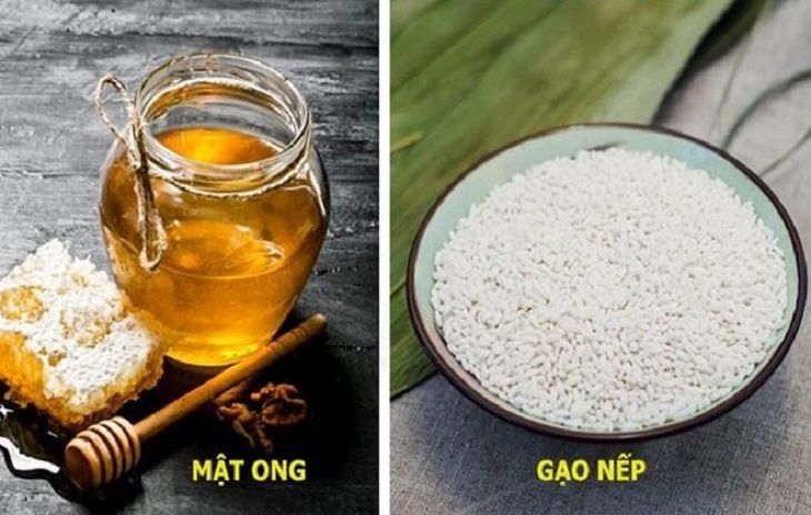 Gạo nếp nấu cùng mật ong giúp làm lành vết thương và giữ ấm cơ thể