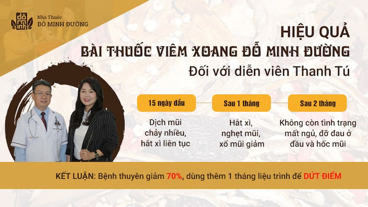 Hiệu quả bài thuốc viêm xoang Đỗ Minh sau 2 tháng DV Thanh Tú sử dụng