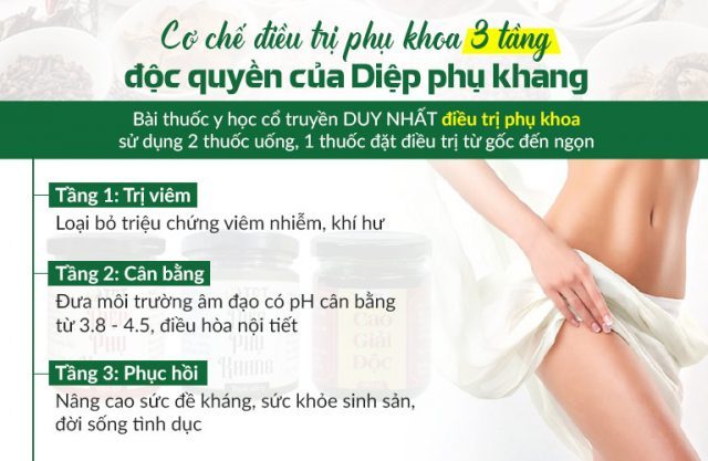 Cơ chế điều trị 3 tầng ĐỘC NHẤT chỉ có ở Diệp phụ khang