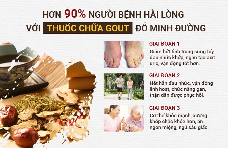 Tiến trình phục hồi khi điều trị bằng bài thuốc Gout Đỗ Minh