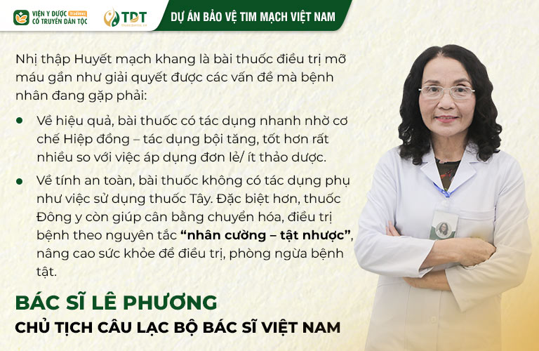 Nhận định của bác sĩ Lê Phương về hiệu quả của bài thuốc Nhị thập Huyết mạch khang