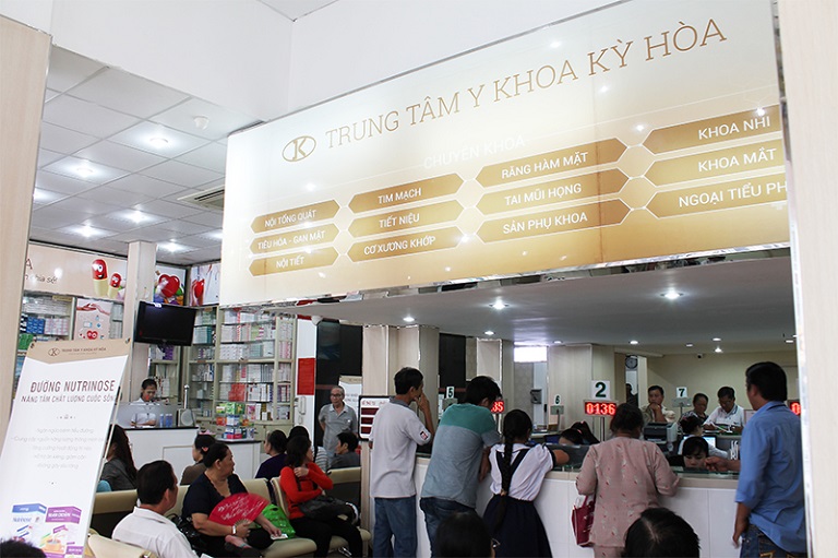 Khu vực đón tiếp bệnh nhân Trung tâm Y khoa Kỳ Hòa