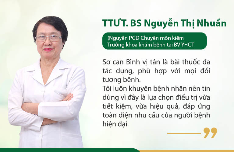 BS Nhuần nhận xét Sơ can Bình vị tán