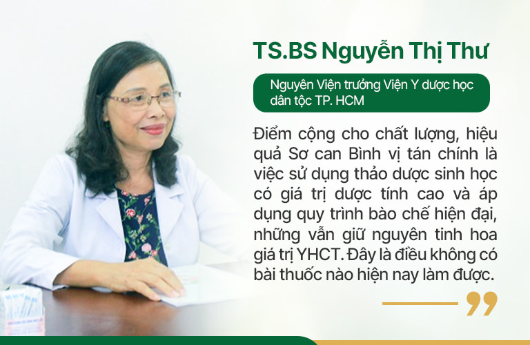 BS Thư nhận xét Sơ can Bình vị tán