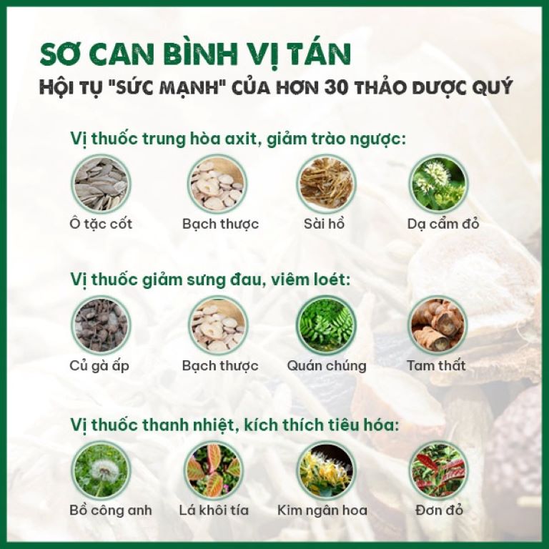 Thành phần Sơ can Bình vị tán